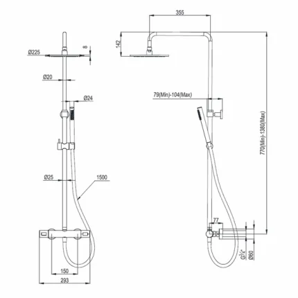 Alternative view of Crosswater Central Multifunction Thermostatic Shower Kit - Brushed Bronze