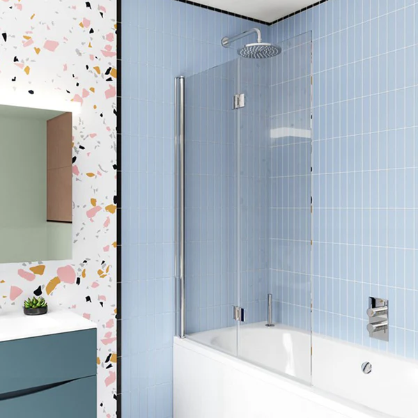 Crosswater Design 8 Double Panel Fully Folding Hinged Shower Bath Screen