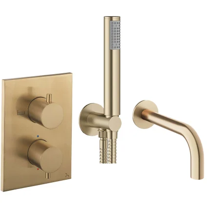 Crosswater MPRO 2 Outlet Thermostatic Shower Valve With Pencil Handset and Bath Spout