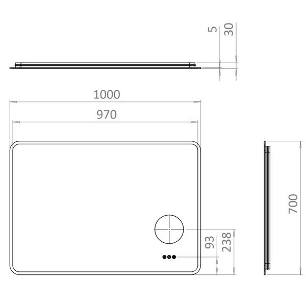 Crosswater Svelte Glow LED Illuminated Fog Free Mirror with Magnifier - Image 5