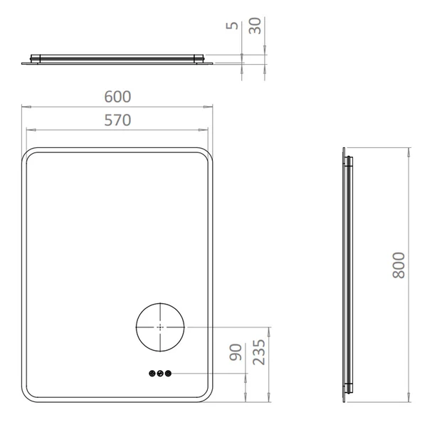 Crosswater Svelte Glow LED Illuminated Fog Free Mirror with Magnifier - Image 3
