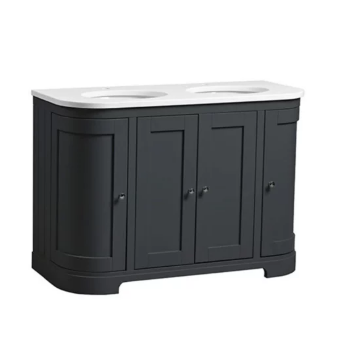 Lansdown 1200 Floorstanding Curved Vanity Unit With Worktop and Underslung Bowl