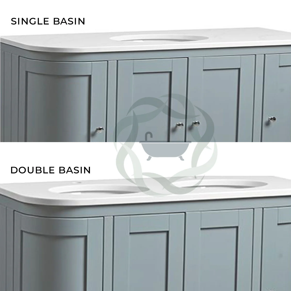 Lansdown 1200 Floorstanding Curved Vanity Unit With Worktop and Underslung Bowl - Image 11