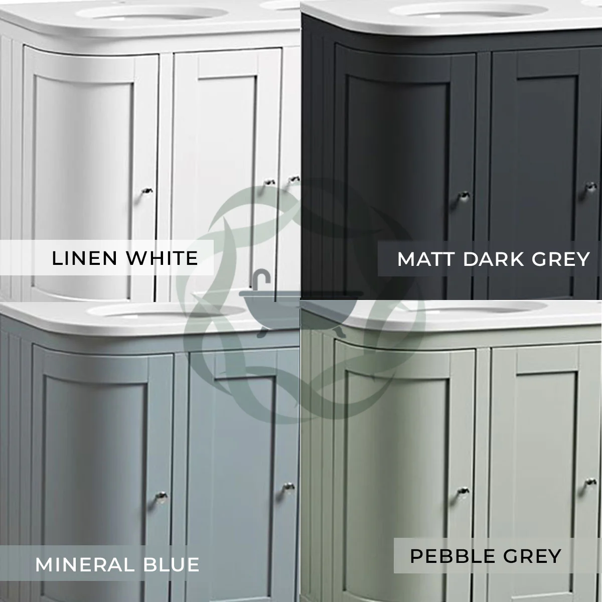 Lansdown 1200 Floorstanding Curved Vanity Unit With Worktop and Underslung Bowl - Image 12