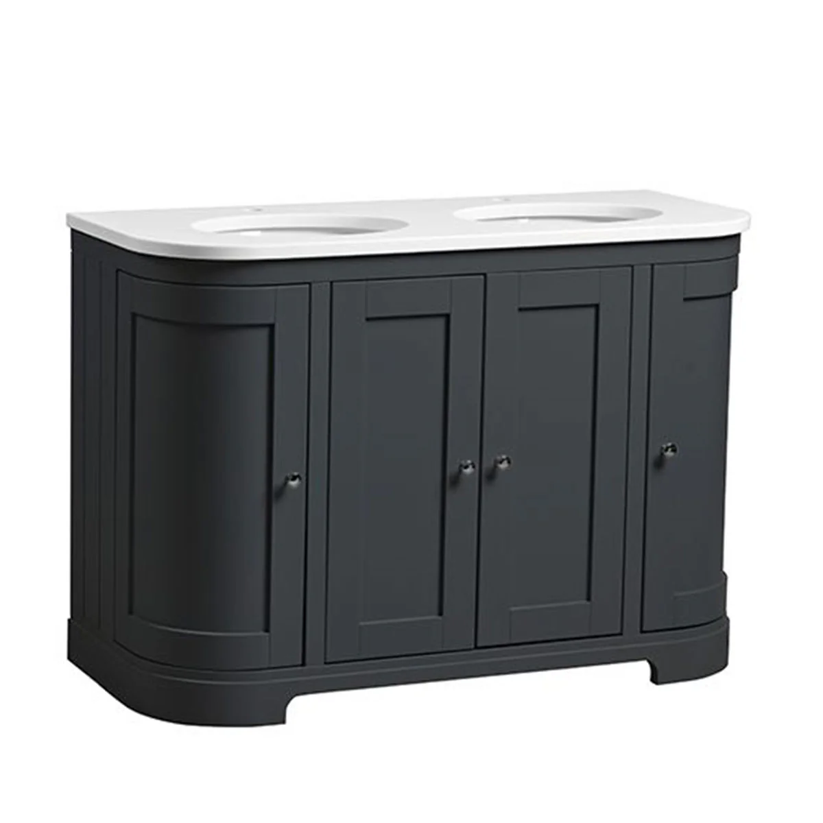 Lansdown 1200 Floorstanding Curved Vanity Unit With Worktop and Underslung Bowl - Image 2