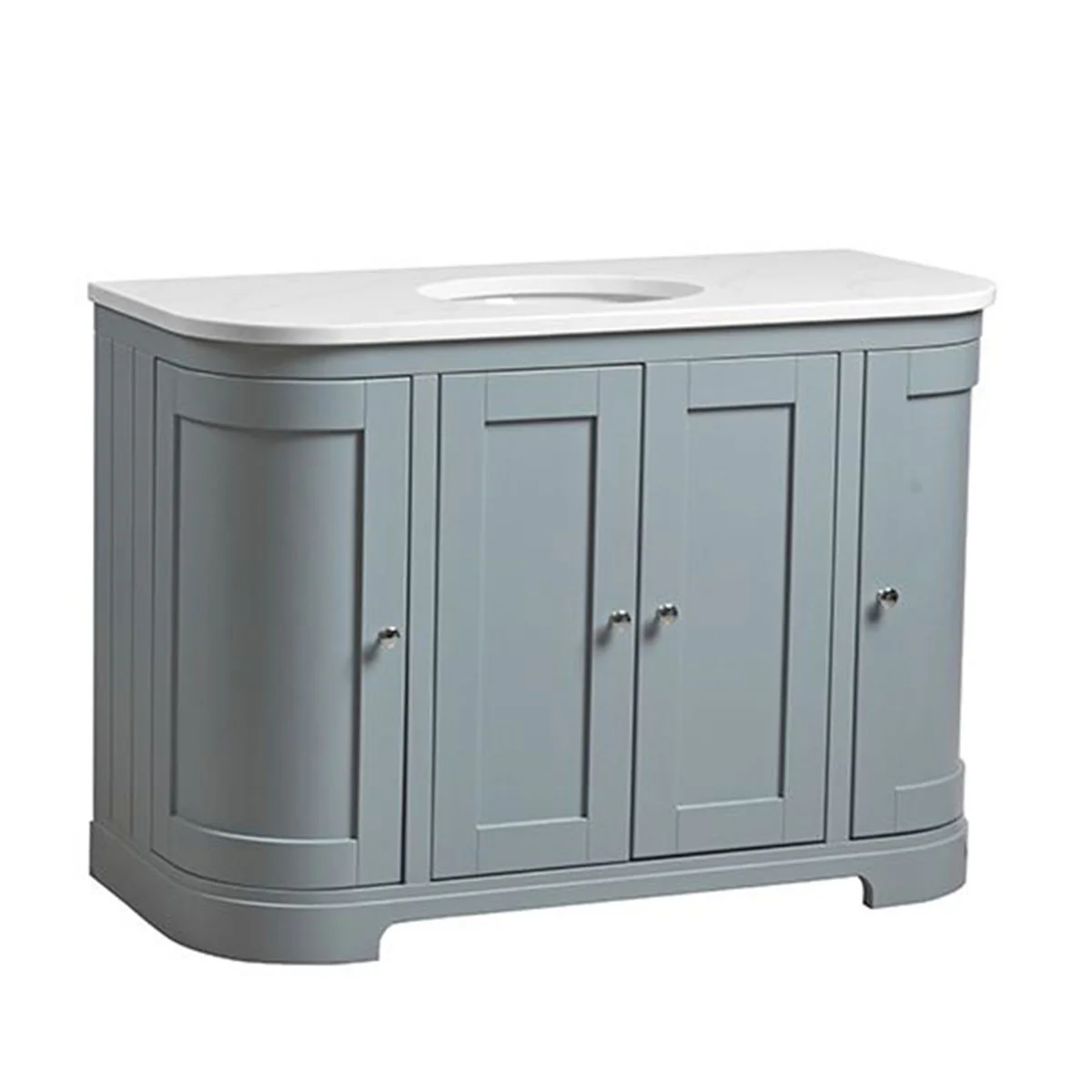 Lansdown 1200 Floorstanding Curved Vanity Unit With Worktop and Underslung Bowl - Image 10