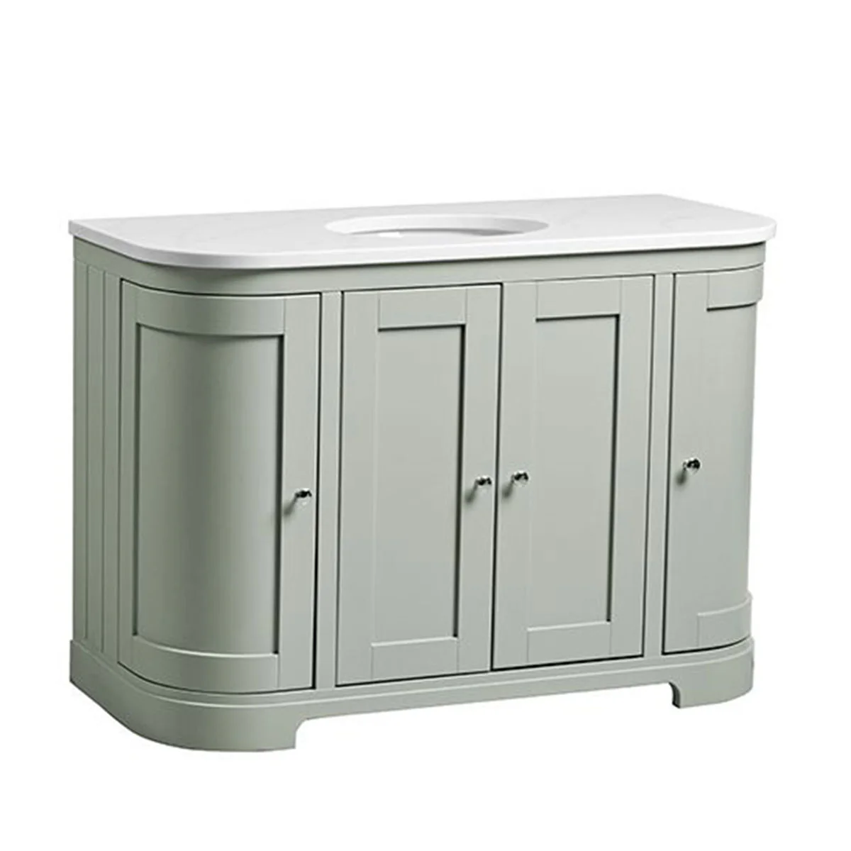 Lansdown 1200 Floorstanding Curved Vanity Unit With Worktop and Underslung Bowl - Image 5