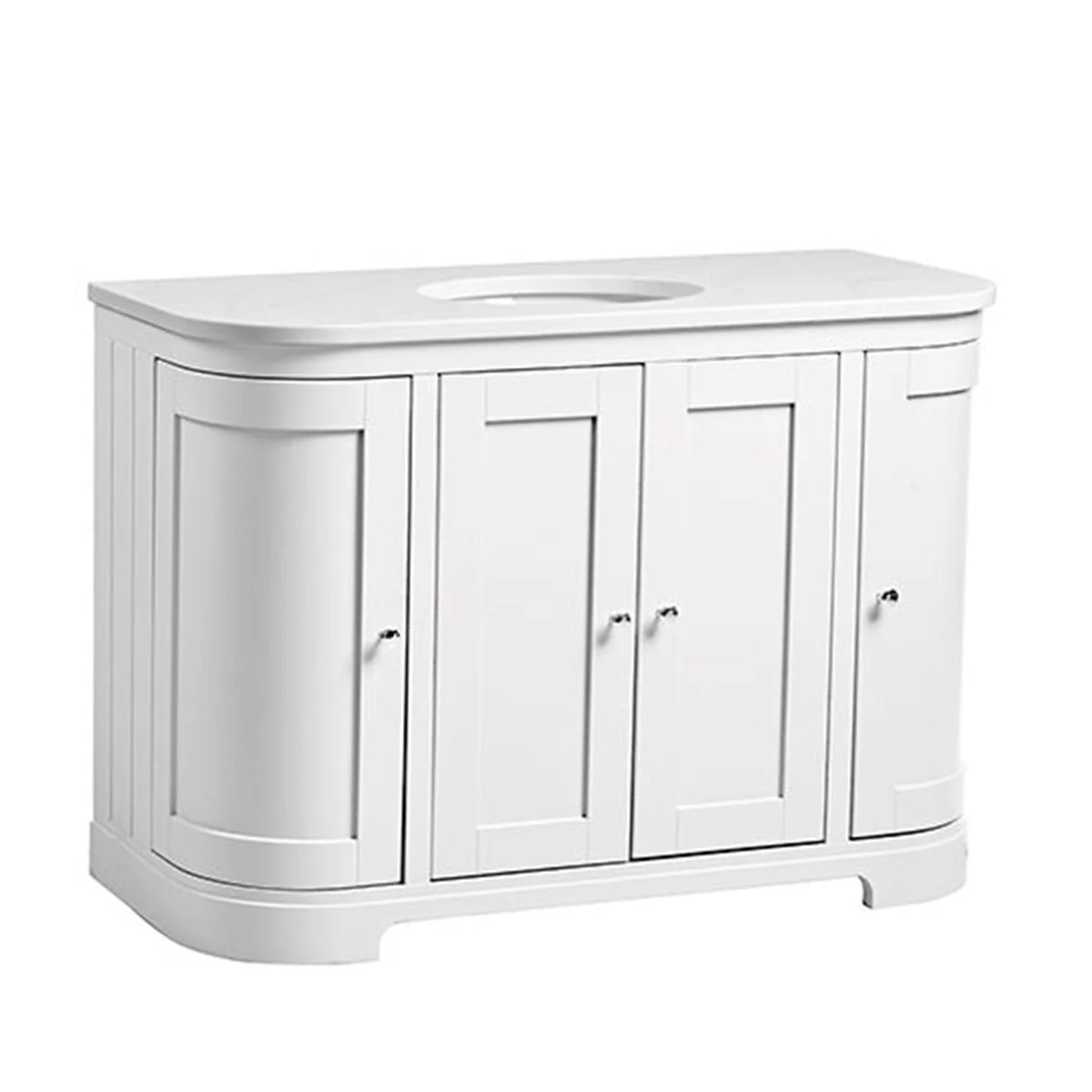 Lansdown 1200 Floorstanding Curved Vanity Unit With Worktop and Underslung Bowl - Image 8