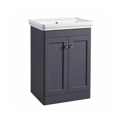 Marston Floorstanding Vanity Unit With Washbasin - Matt Dark Grey