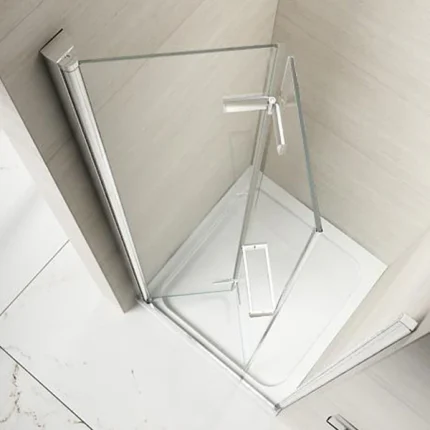 Alternative view of Merlyn 8 Series Frameless Bi-Fold Hinged Shower Door In Recess