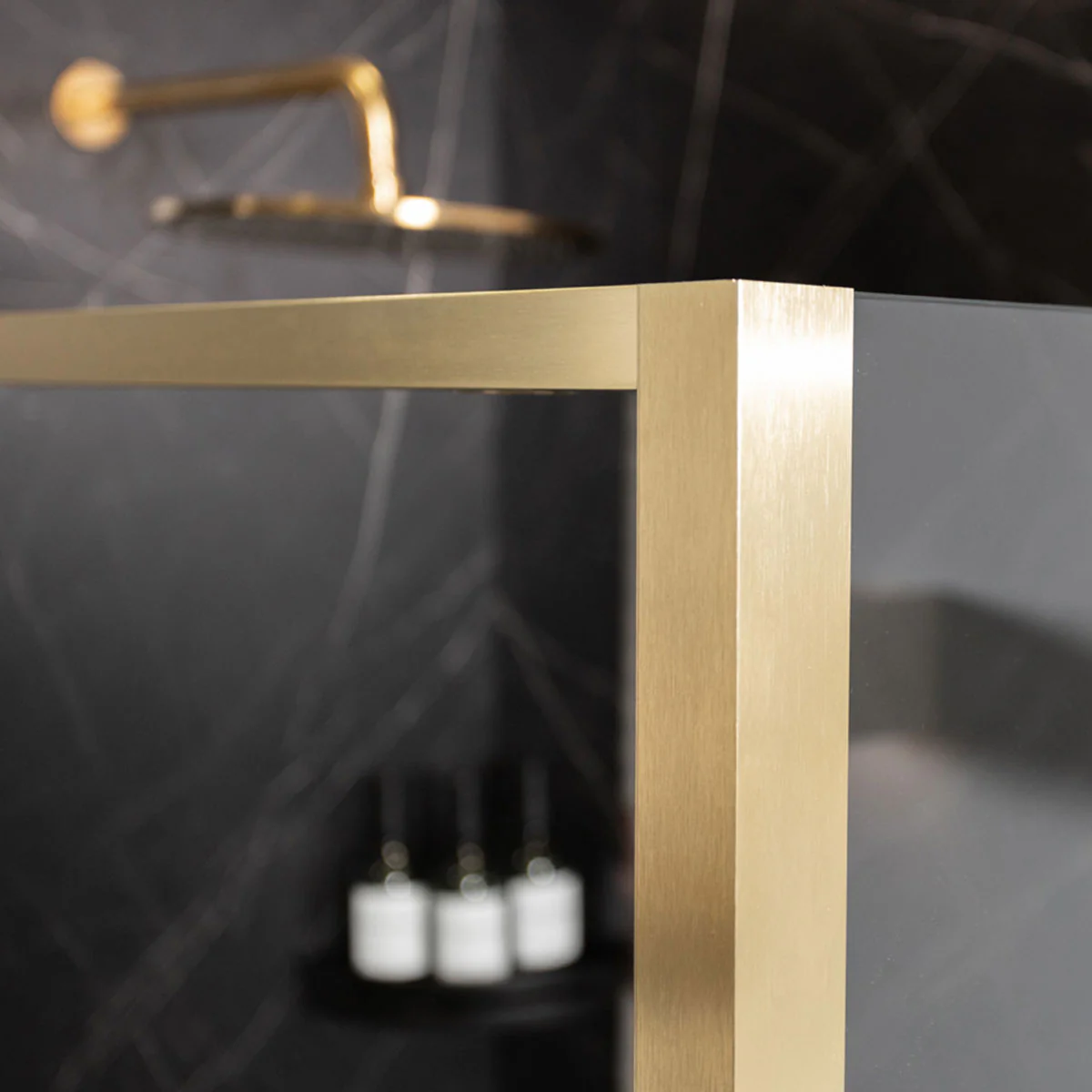 Merlyn 6 Series Sleek Sliding Shower Door - Brushed Brass - Image 4