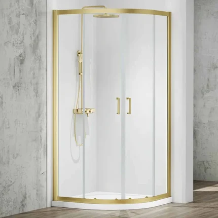 Merlyn Mbox Quadrant Double Sliding Shower Door - Brushed Brass