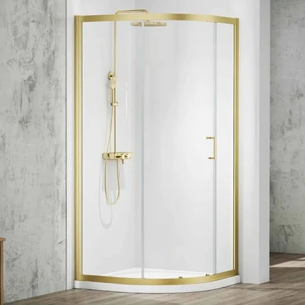 Merlyn Mbox Quadrant Sliding Shower Door - Brushed Brass