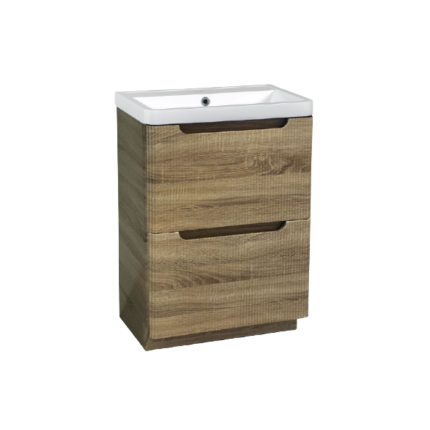 Monza 600 Fluted Floor Standing Vanity Unit With Washbasin