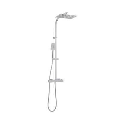 VADO Phase Exposed Adjustable Square Thermostatic Shower Column