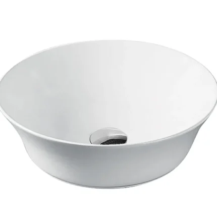 Alternative view of Riviera Countertop Round Basin - White