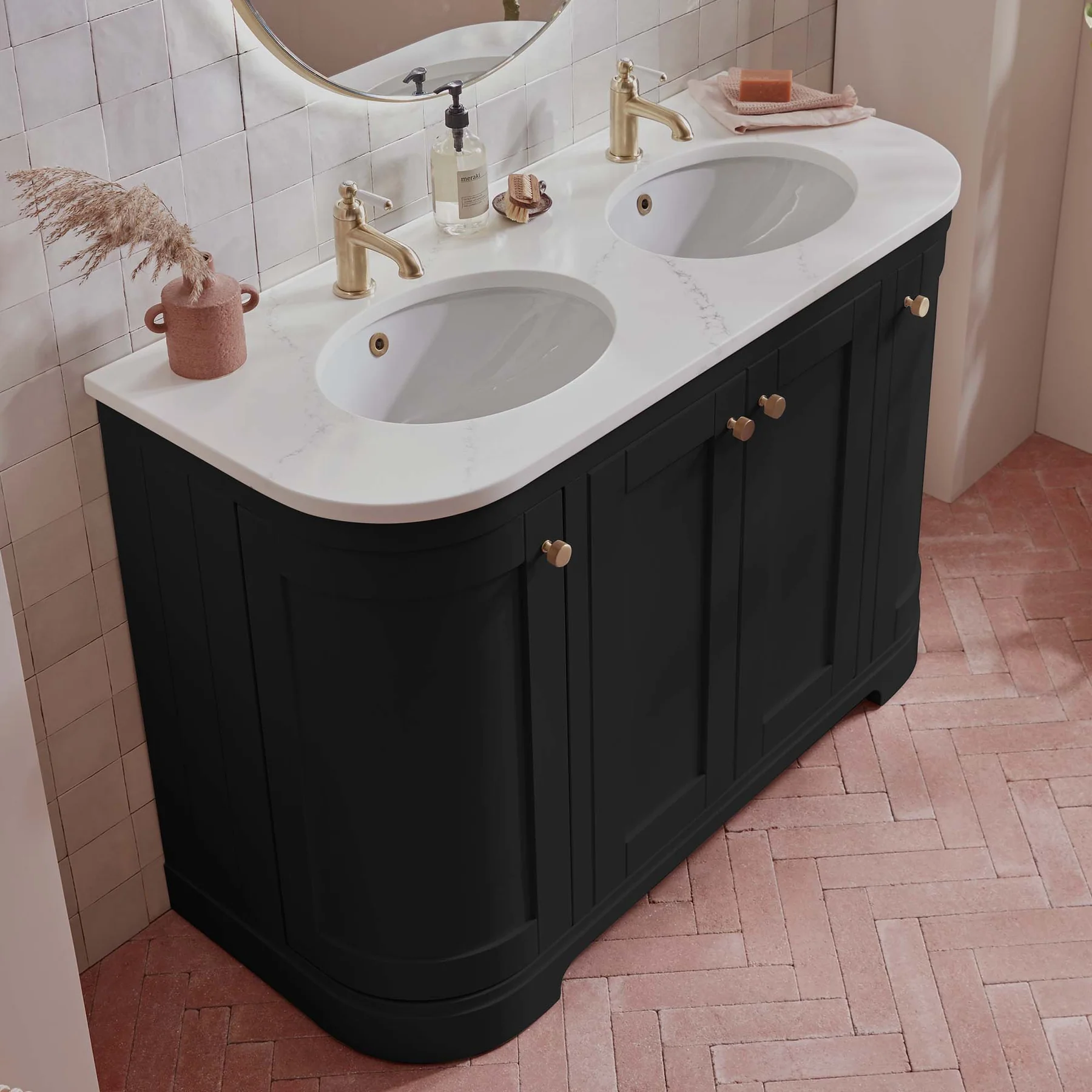 Lansdown 1200 Floorstanding Curved Vanity Unit With Worktop and Underslung Bowl - Image 16
