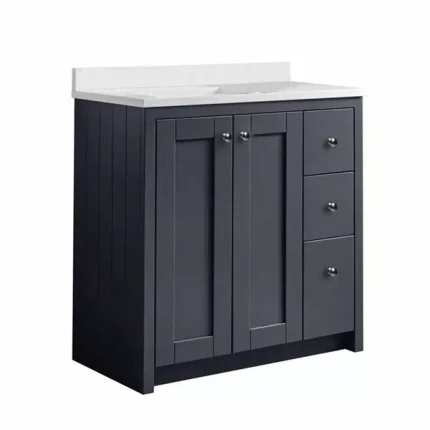 Lansdown 800 Floorstanding Underslung Vanity Unit With Basin and Worktop - Matt Dark Grey